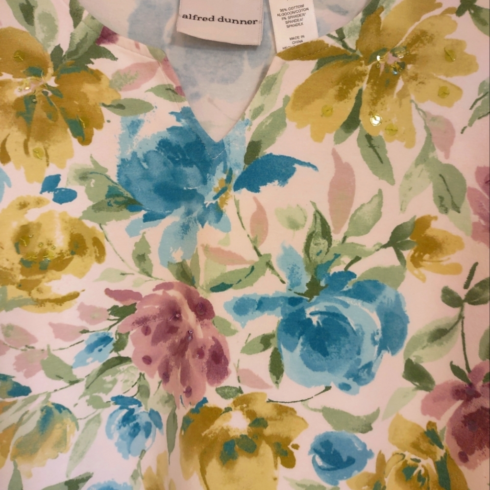 Alfred Dunner Women's Top Size XL 3/4 Sleeve
